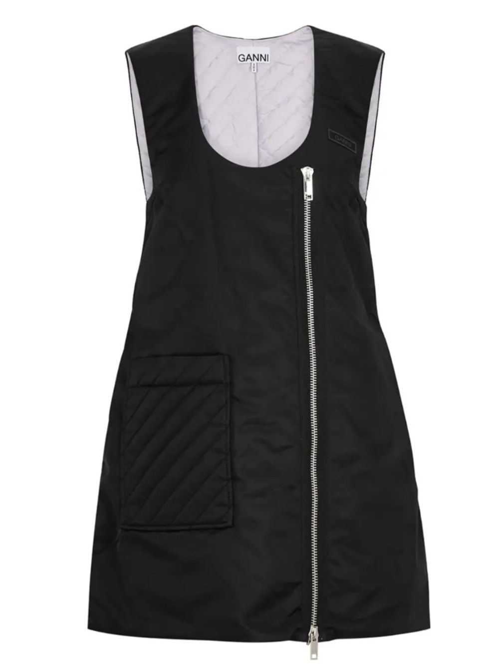 NWT GANNI black nylon vest dress